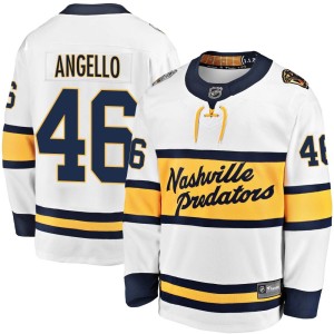 Anthony Angello Youth Fanatics Branded Nashville Predators Breakaway White 2020 Winter Classic Player Jersey