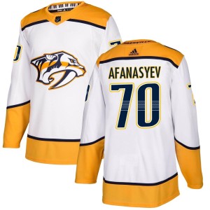 Egor Afanasyev Men's Adidas Nashville Predators Authentic White Away Jersey