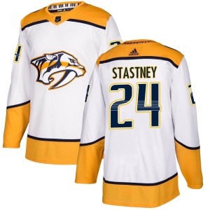 Spencer Stastney Men's Adidas Nashville Predators Authentic White Away Jersey