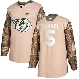 Kevin Gravel Youth Adidas Nashville Predators Authentic Camo Veterans Day Practice Jersey