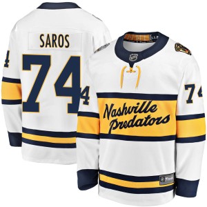 Juuse Saros Men's Fanatics Branded Nashville Predators Breakaway White 2020 Winter Classic Jersey