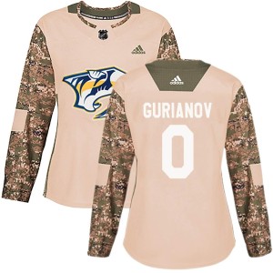 Denis Gurianov Women's Adidas Nashville Predators Authentic Camo Veterans Day Practice Jersey