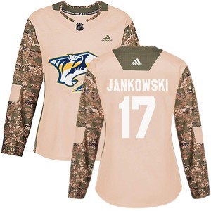 Mark Jankowski Women's Adidas Nashville Predators Authentic Camo Veterans Day Practice Jersey