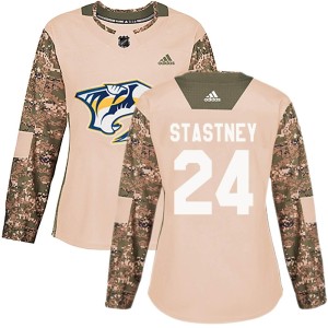 Spencer Stastney Women's Adidas Nashville Predators Authentic Camo Veterans Day Practice Jersey