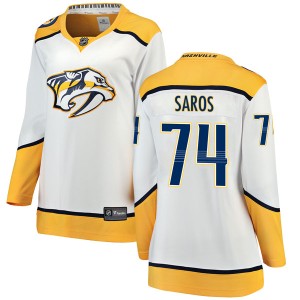 Juuse Saros Women's Fanatics Branded Nashville Predators Breakaway White Away Jersey