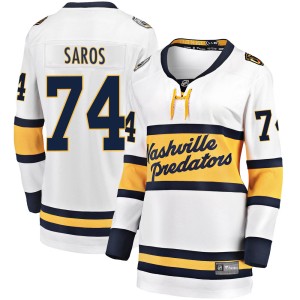 Juuse Saros Women's Fanatics Branded Nashville Predators Breakaway White 2020 Winter Classic Jersey