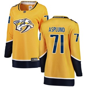 Rasmus Asplund Women's Fanatics Branded Nashville Predators Breakaway Yellow Home Jersey