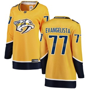 Luke Evangelista Women's Fanatics Branded Nashville Predators Breakaway Yellow Home Jersey