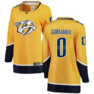 Denis Gurianov Women's Fanatics Branded Nashville Predators Breakaway Yellow Home Jersey