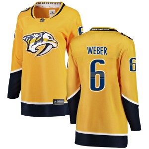 Shea Weber Women's Fanatics Branded Nashville Predators Breakaway Yellow Home Jersey