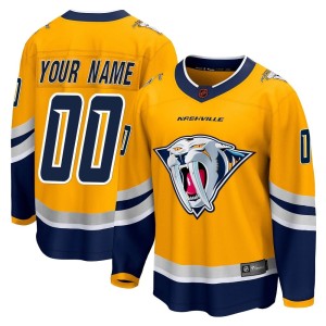 Custom Youth Fanatics Branded Nashville Predators Breakaway Yellow Custom Special Edition 2.0 Jersey