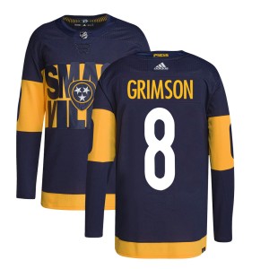 Stu Grimson Men's Adidas Nashville Predators Authentic Navy 2022 Stadium Series Primegreen Jersey