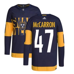 Michael McCarron Men's Adidas Nashville Predators Authentic Navy 2022 Stadium Series Primegreen Jersey