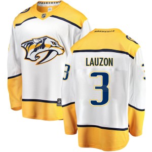 Jeremy Lauzon Youth Fanatics Branded Nashville Predators Breakaway White Away Jersey