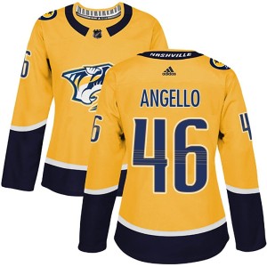 Anthony Angello Women's Adidas Nashville Predators Authentic Gold Home Jersey