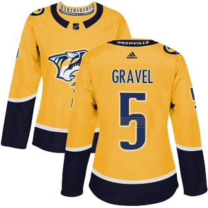 Kevin Gravel Women's Adidas Nashville Predators Authentic Gold Home Jersey