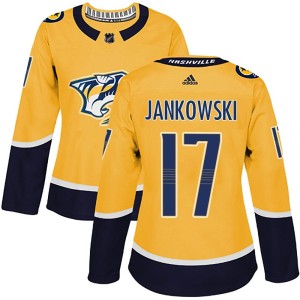 Mark Jankowski Women's Adidas Nashville Predators Authentic Gold Home Jersey