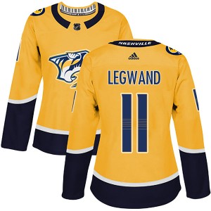 David Legwand Women's Adidas Nashville Predators Authentic Gold Home Jersey