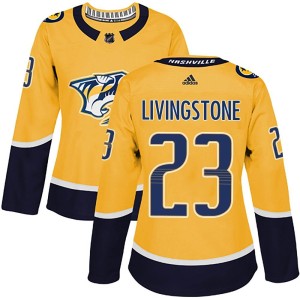 Jake Livingstone Women's Adidas Nashville Predators Authentic Gold Home Jersey