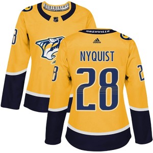 Gustav Nyquist Women's Adidas Nashville Predators Authentic Gold Home Jersey