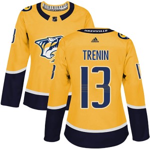 Yakov Trenin Women's Adidas Nashville Predators Authentic Gold Home Jersey