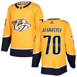 Egor Afanasyev Youth Adidas Nashville Predators Authentic Gold Home Jersey