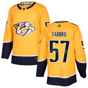 Dante Fabbro Youth Adidas Nashville Predators Authentic Gold Home Jersey
