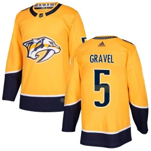 Kevin Gravel Youth Adidas Nashville Predators Authentic Gold Home Jersey