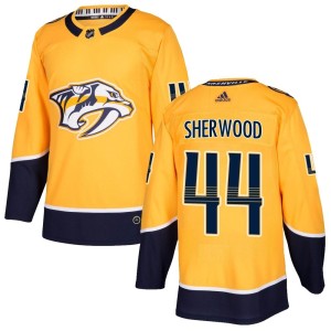 Kiefer Sherwood Youth Adidas Nashville Predators Authentic Gold Home Jersey