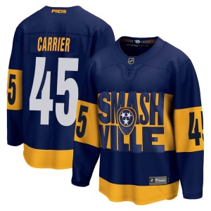 Alexandre Carrier Youth Fanatics Branded Nashville Predators Breakaway Navy 2022 Stadium Series Jersey