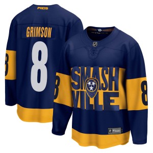 Stu Grimson Youth Fanatics Branded Nashville Predators Breakaway Navy 2022 Stadium Series Jersey