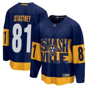 Spencer Stastney Youth Fanatics Branded Nashville Predators Breakaway Navy 2022 Stadium Series Jersey