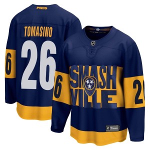 Philip Tomasino Youth Fanatics Branded Nashville Predators Breakaway Navy 2022 Stadium Series Jersey