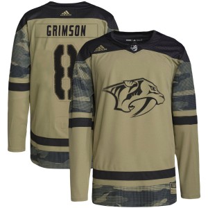 Stu Grimson Youth Adidas Nashville Predators Authentic Camo Military Appreciation Practice Jersey