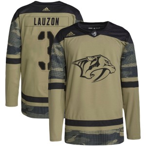 Jeremy Lauzon Youth Adidas Nashville Predators Authentic Camo Military Appreciation Practice Jersey