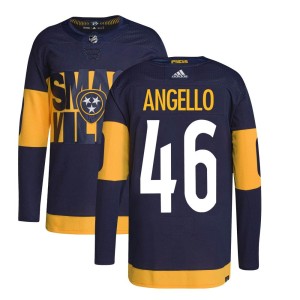Anthony Angello Youth Adidas Nashville Predators Authentic Navy 2022 Stadium Series Primegreen Jersey