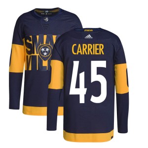 Alexandre Carrier Youth Adidas Nashville Predators Authentic Navy 2022 Stadium Series Primegreen Jersey