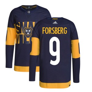 Filip Forsberg Youth Adidas Nashville Predators Authentic Navy 2022 Stadium Series Primegreen Jersey