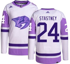 Spencer Stastney Men's Adidas Nashville Predators Authentic Hockey Fights Cancer Jersey