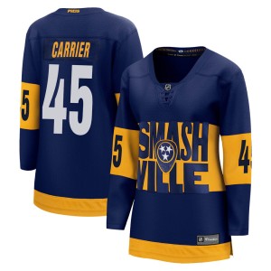 Alexandre Carrier Women's Fanatics Branded Nashville Predators Breakaway Navy 2022 Stadium Series Jersey