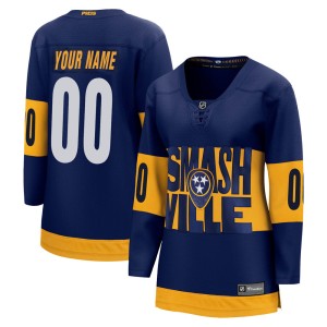 Custom Women's Fanatics Branded Nashville Predators Breakaway Navy Custom 2022 Stadium Series Jersey