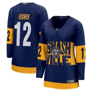 Mike Fisher Women's Fanatics Branded Nashville Predators Breakaway Navy 2022 Stadium Series Jersey