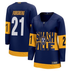 Peter Forsberg Women's Fanatics Branded Nashville Predators Breakaway Navy 2022 Stadium Series Jersey