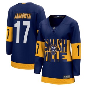 Mark Jankowski Women's Fanatics Branded Nashville Predators Breakaway Navy 2022 Stadium Series Jersey