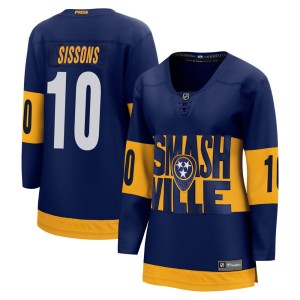 Colton Sissons Women's Fanatics Branded Nashville Predators Breakaway Navy 2022 Stadium Series Jersey