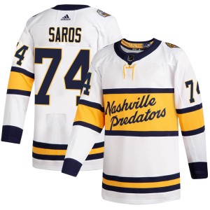 Juuse Saros Youth Adidas Nashville Predators Authentic White 2020 Winter Classic Jersey