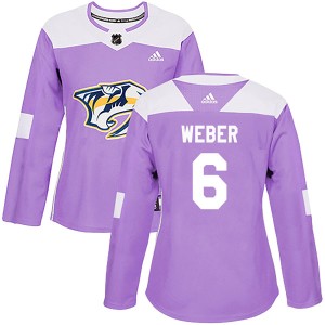 Shea Weber Women's Adidas Nashville Predators Authentic Purple Fights Cancer Practice Jersey