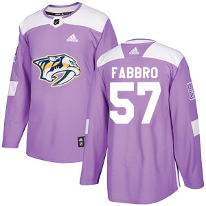 Dante Fabbro Men's Adidas Nashville Predators Authentic Purple Fights Cancer Practice Jersey