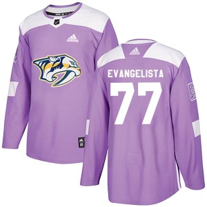 Luke Evangelista Youth Adidas Nashville Predators Authentic Purple Fights Cancer Practice Jersey