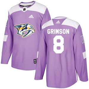 Stu Grimson Youth Adidas Nashville Predators Authentic Purple Fights Cancer Practice Jersey